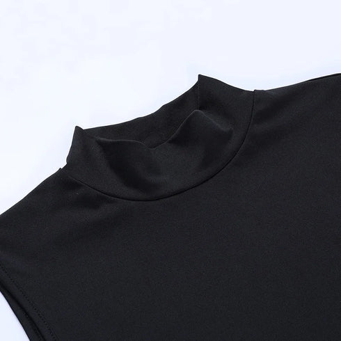 Elegant Black Sleeveless Bandage Sexy Dress For Women